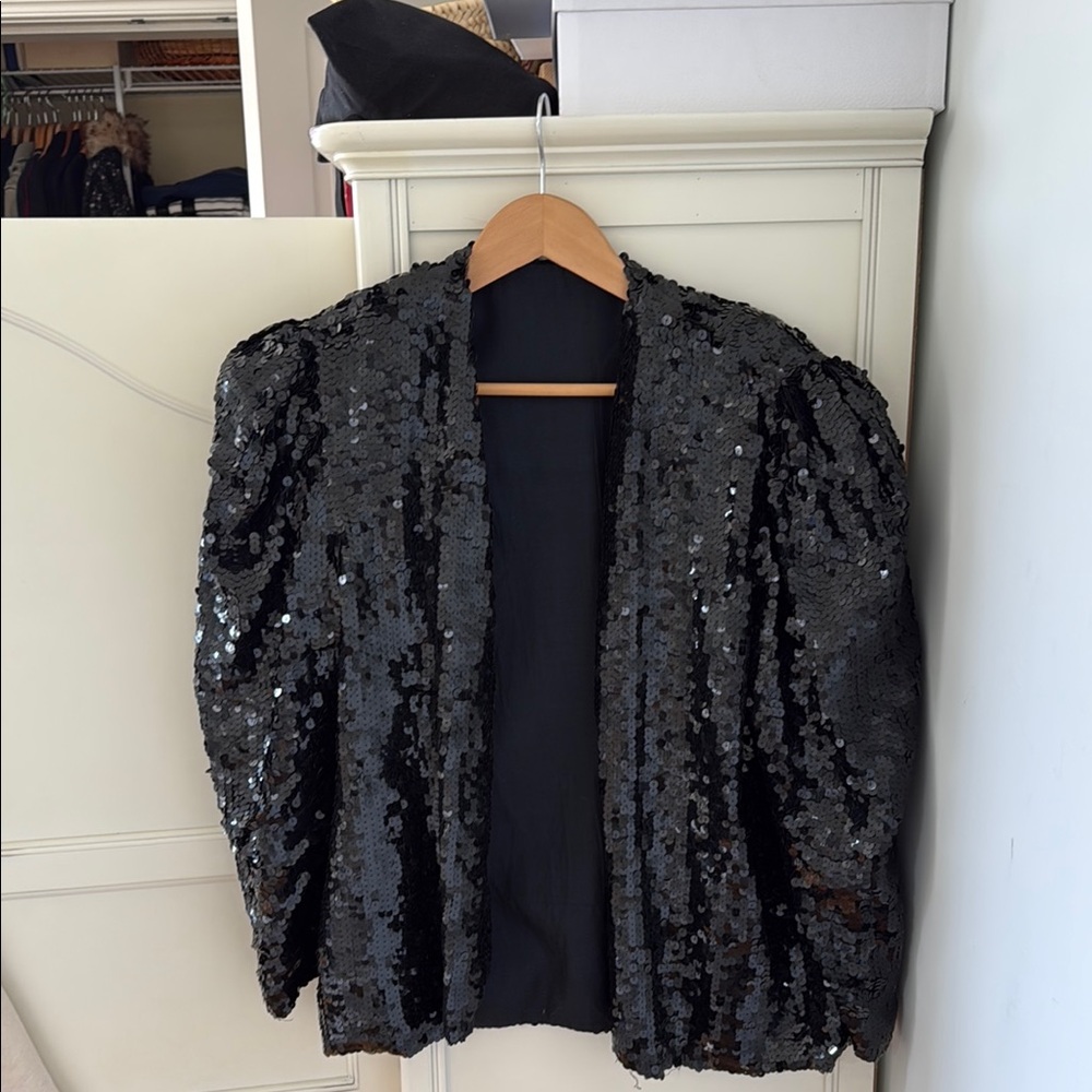 Sequin Black Jacket Coat